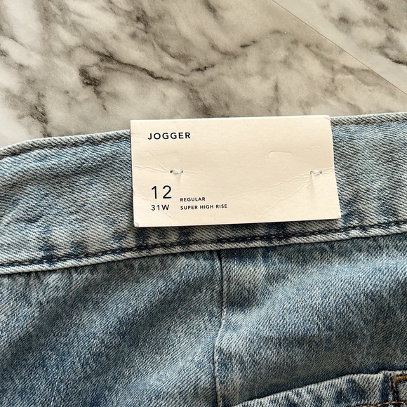 New! American Eagle Outfitters Jogger 12 Regular Super High Rise Ice Blue - Picture 9 of 14